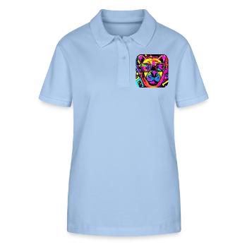 Enseigne au néon style ours - Polo bio ELLISER Stanley/Stella Femme - bleu ciel - Devant - Luana (180cm)