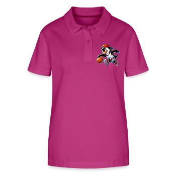 Dessin animé humoristique de joueur de basket-ball pingouin drôle - Polo bio ELLISER Stanley/Stella Femme - mauve orchidée - Devant - Luana (180cm)