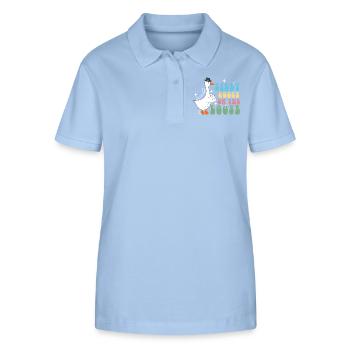 Die Dumme Gans Auf Freiem Fuß - Stanley/Stella Frauen Bio-Poloshirt ELLISER - sky Blue - Vorne - Luana (180cm)