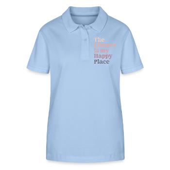 Bibliothek Buchliebhaber Lesender Bücherwurm - Stanley/Stella Frauen Bio-Poloshirt ELLISER - sky Blue - Vorne - Luana (180cm)