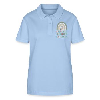 Stop Regulating and Listening Teacher - Stanley/Stella Women’s Organic Polo Shirt ELLISER - sky blue - Front - Luana (180cm)