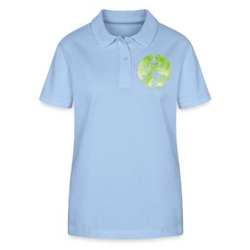 Sensibilisation au lymphome du tilleul de sorcière cancéreuse - Polo bio ELLISER Stanley/Stella Femme - bleu ciel - Devant - Luana (180cm)