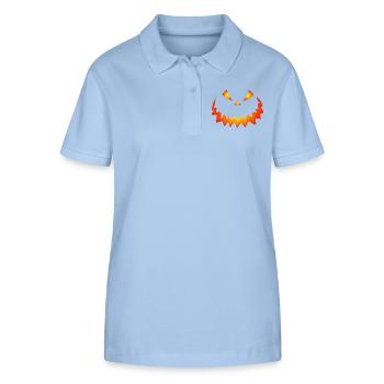 Happy Halloween Pumpkin Face - Stanley/Stella Women’s Organic Polo Shirt ELLISER - sky blue - Front - Luana (180cm)