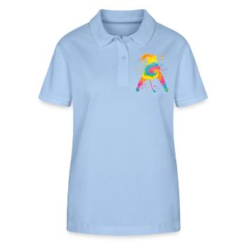 Eishockeyspieler Jungen Eishockey - Stanley/Stella Frauen Bio-Poloshirt ELLISER - sky Blue - Vorne - Luana (180cm)