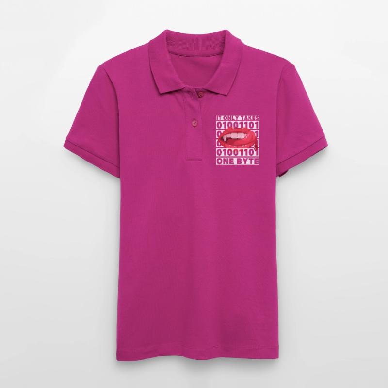 Bit bytes Binary Computer Nerd, Vampire, Dire, Jeu de mots Polo bio ELLISER Stanley/Stella Femme