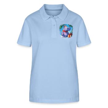 Nilpferde Weihnachten - Stanley/Stella Frauen Bio-Poloshirt ELLISER - sky Blue - Vorne - Luana (180cm)