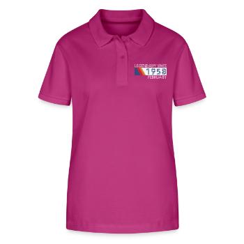 Retro SiFi Legendary since February 1958 - Geburts - Stanley/Stella Frauen Bio-Poloshirt ELLISER - Orchidee - Vorne - Luana (180cm)