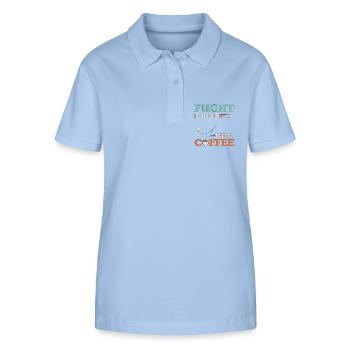 Flight Instructor Before Aviation Coffee Lover - Stanley/Stella Women’s Organic Polo Shirt ELLISER - sky blue - Front - Luana (180cm)