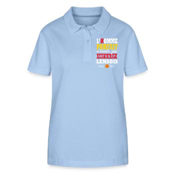 Lens Lensois supporter Football Lens - Polo bio ELLISER Stanley/Stella Femme - bleu ciel - Devant - Luana (180cm)