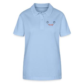 kawaii face, funny expression - Stanley/Stella Women’s Organic Polo Shirt ELLISER - sky blue - Front - Luana (180cm)