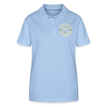 Millésime Novembre 2017 - Anniversaire Novembre 2017 - Polo bio ELLISER Stanley/Stella Femme - bleu ciel - Devant - Luana (180cm)
