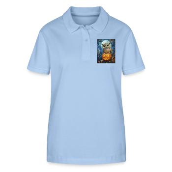 Halloween Geschenk Frauen Eule Männer Kinder Deko - Stanley/Stella Frauen Bio-Poloshirt ELLISER - sky Blue - Vorne - Luana (180cm)