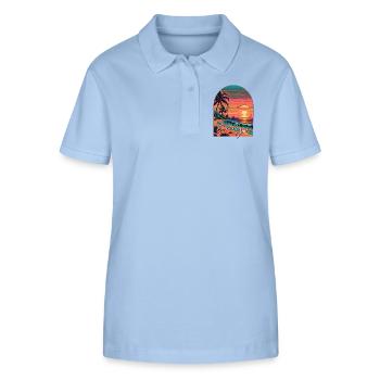 Paradies-Insel - Stanley/Stella Frauen Bio-Poloshirt ELLISER - sky Blue - Vorne - Luana (180cm)