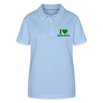 I love irish boys - Stanley/Stella Women’s Organic Polo Shirt ELLISER - sky blue - Front - Luana (180cm)
