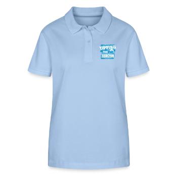 Tipping the Horizon – Paragliding Adventure - Stanley/Stella Frauen Bio-Poloshirt ELLISER - sky Blue - Vorne - Luana (180cm)