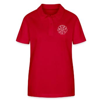 Pentagramme déchiré signe occulte - Polo bio ELLISER Stanley/Stella Femme - rouge - Devant - Luana (180cm)