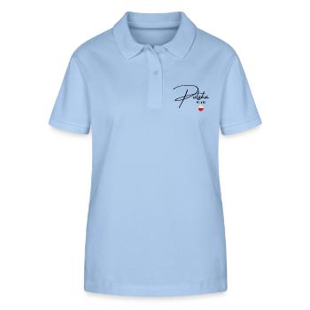 Flag of Poland, Polish pride - Stanley/Stella Women’s Organic Polo Shirt ELLISER - sky blue - Front - Luana (180cm)