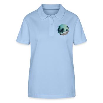 Plage et de la ville - Polo bio ELLISER Stanley/Stella Femme - bleu ciel - Devant - Luana (180cm)
