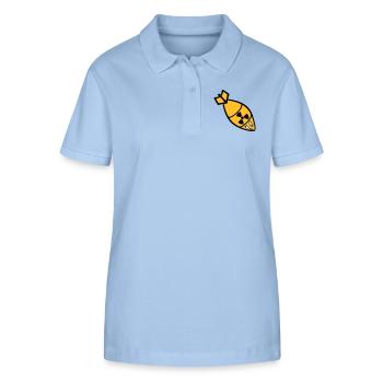 face atomic bomb radioactive bombard - Stanley/Stella Women’s Organic Polo Shirt ELLISER - sky blue - Front - Luana (180cm)