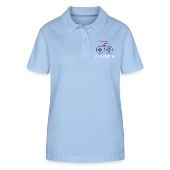 Player 2 Gamer - Stanley/Stella Women’s Organic Polo Shirt ELLISER - sky blue - Front - Luana (180cm)
