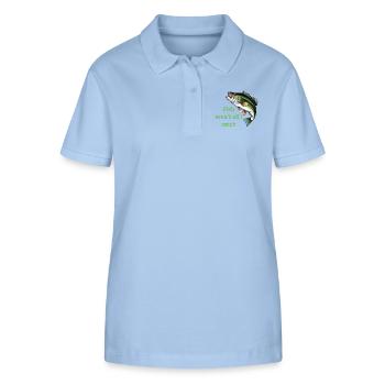 Fische sind nicht alles, was ich fange - Stanley/Stella Frauen Bio-Poloshirt ELLISER - sky Blue - Vorne - Luana (180cm)