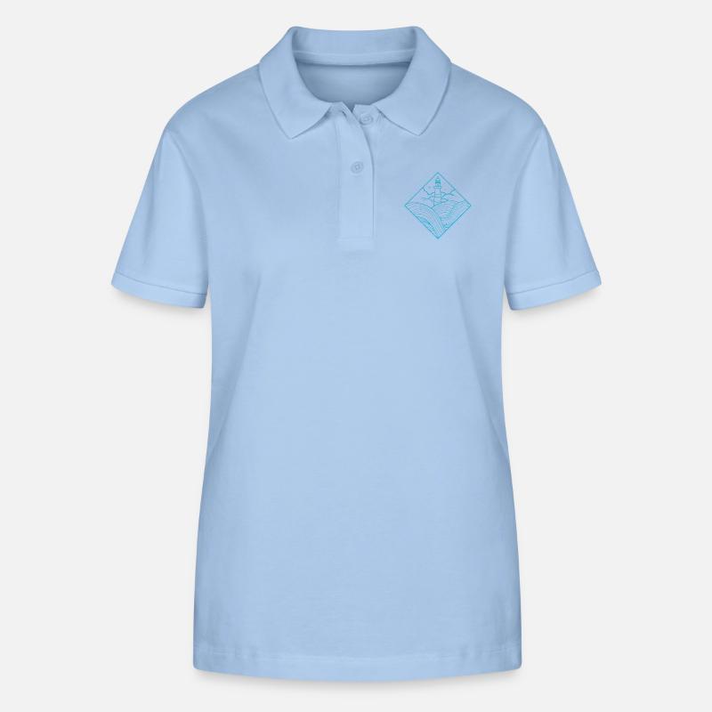phare - Polo bio ELLISER Stanley/Stella Femme - bleu ciel
