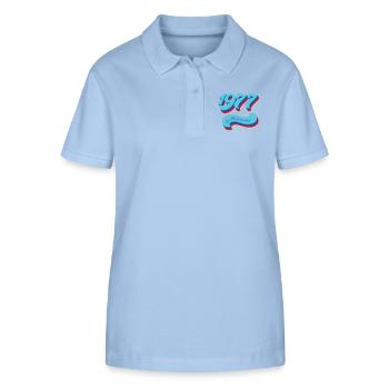 C'est ma génération (édition 1977) - Polo bio ELLISER Stanley/Stella Femme - bleu ciel - Devant - Luana (180cm)
