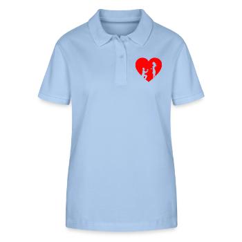 Fiançailles de mariage - Polo bio ELLISER Stanley/Stella Femme - bleu ciel - Devant - Luana (180cm)