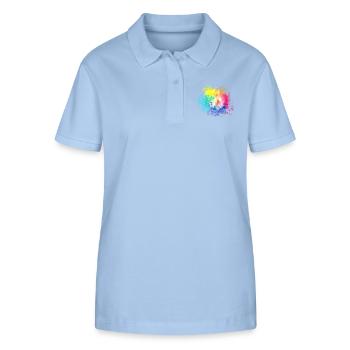 Löwenkopf Wasserfarben - Stanley/Stella Frauen Bio-Poloshirt ELLISER - sky Blue - Vorne - Luana (180cm)