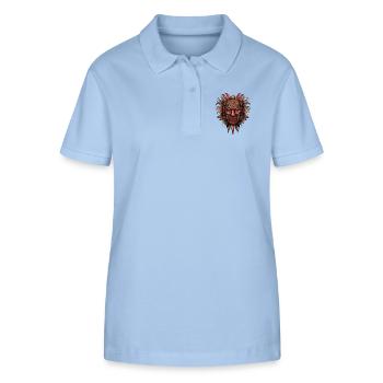 Kunstvoll farbenfrohe Inka Aztekenmaske - Stanley/Stella Frauen Bio-Poloshirt ELLISER - sky Blue - Vorne - Luana (180cm)