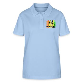 Stick Figure DJ égaliseur - Polo bio ELLISER Stanley/Stella Femme - bleu ciel - Devant - Luana (180cm)