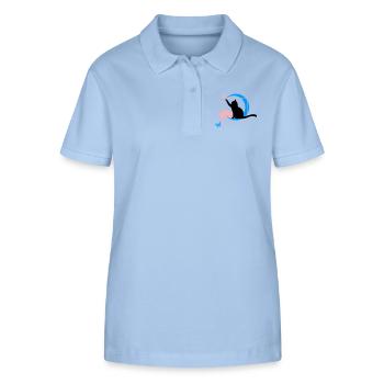 The cat Leonardo Da Vinci style in circle square - Stanley/Stella Women’s Organic Polo Shirt ELLISER - sky blue - Front - Luana (180cm)