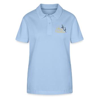 tannen berg tannenbaum sterne nacht merry christma - Stanley/Stella Frauen Bio-Poloshirt ELLISER - sky Blue - Vorne - Luana (180cm)