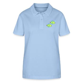 fische comic 2 - Stanley/Stella Frauen Bio-Poloshirt ELLISER - sky Blue - Vorne - Luana (180cm)