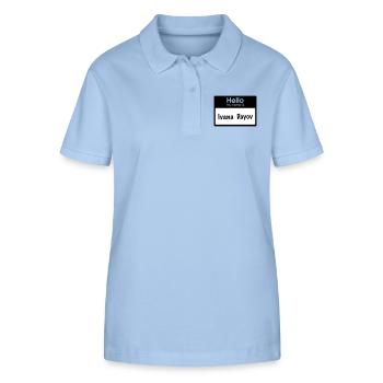Hello my name is Ivana Dayov - Stanley/Stella Frauen Bio-Poloshirt ELLISER - sky Blue - Vorne - Luana (180cm)
