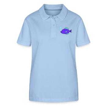 Fish Comic - Stanley/Stella Women’s Organic Polo Shirt ELLISER - sky blue - Front - Luana (180cm)