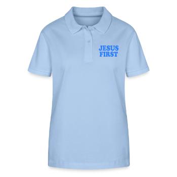 Jesus first - Polo bio ELLISER Stanley/Stella Femme - bleu ciel - Devant - Luana (180cm)