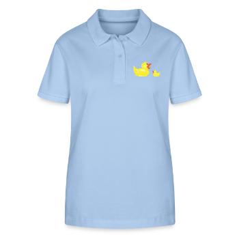 Duck mother with child chicks young gift duck - Stanley/Stella Women’s Organic Polo Shirt ELLISER - sky blue - Front - Luana (180cm)