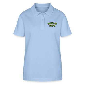 Baujahr 1994 - Stanley/Stella Frauen Bio-Poloshirt ELLISER - sky Blue - Vorne - Luana (180cm)