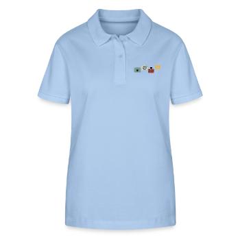 Vintage-Retro-Kamera - Stanley/Stella Frauen Bio-Poloshirt ELLISER - sky Blue - Vorne - Luana (180cm)