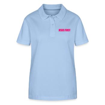 Jesus first - Stanley/Stella Women’s Organic Polo Shirt ELLISER - sky blue - Front - Luana (180cm)