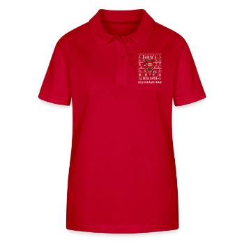 Ugly Christmas SANTA'S FAVORITE TRAVEL AGENT - Stanley/Stella Women’s Organic Polo Shirt ELLISER - red - Front - Luana (180cm)