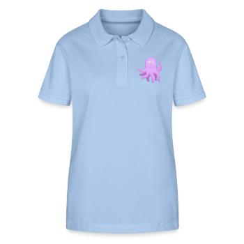 Rosa Tintenfisch - Stanley/Stella Frauen Bio-Poloshirt ELLISER - sky Blue - Vorne - Luana (180cm)
