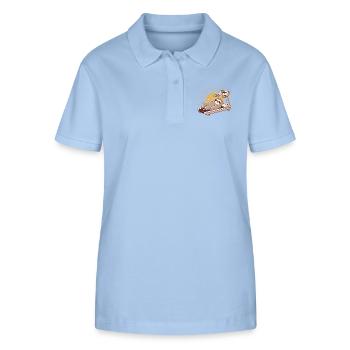 Retired Sloth on Treadmill Illustration - Stanley/Stella Women’s Organic Polo Shirt ELLISER - sky blue - Front - Luana (180cm)