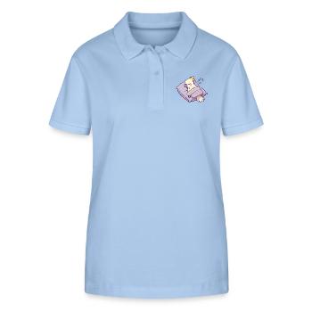 cacatoès endormi conception de dessin animé confortable - Polo bio ELLISER Stanley/Stella Femme - bleu ciel - Devant - Luana (180cm)