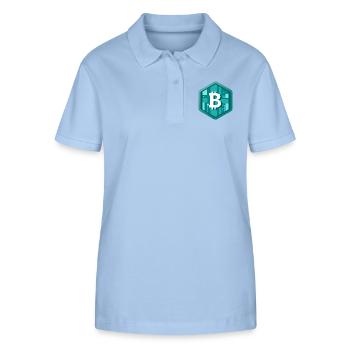 B Krypto Logo - Stanley/Stella Frauen Bio-Poloshirt ELLISER - sky Blue - Vorne - Luana (180cm)