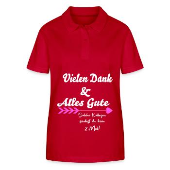 Vielen Dank & Alles Gute Arbeit Kollegin Freundin - Stanley/Stella Frauen Bio-Poloshirt ELLISER - Rot - Vorne - Luana (180cm)
