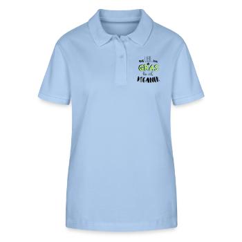 Funny vegan potholed grass saying gift - Stanley/Stella Women’s Organic Polo Shirt ELLISER - sky blue - Front - Luana (180cm)