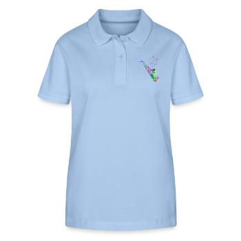 saxophone - Polo bio ELLISER Stanley/Stella Femme - bleu ciel - Devant - Luana (180cm)