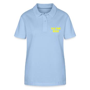 Tax the rich - Stanley/Stella Women’s Organic Polo Shirt ELLISER - sky blue - Front - Luana (180cm)